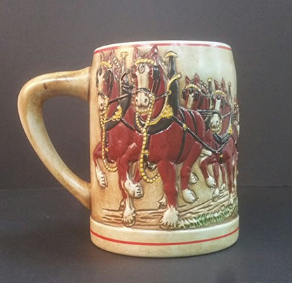 Budweiser Holiday Stein with Raised Clydesdales Logo - 1980 CS19A