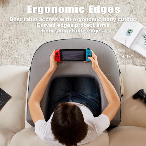 cooloo8 Reading Pillow for Gaming, Extra Large Arm Rest Pillow for Adult, Memory Foam Bed Rest Pillow for Reading, Working, Playing Steam Deck Switch or Sitting in Bed Floor Sofa(Grey)