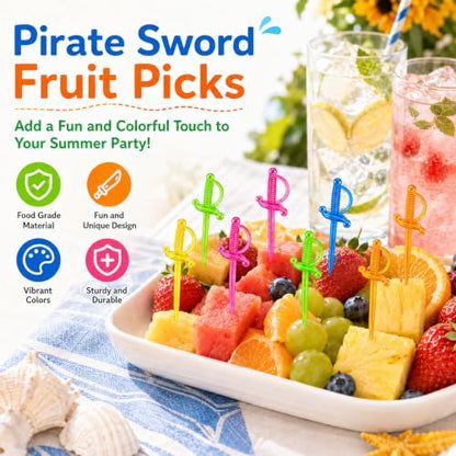 200PCS Cocktail Sword Toothpicks - Colorful Mini Sword Garnishes