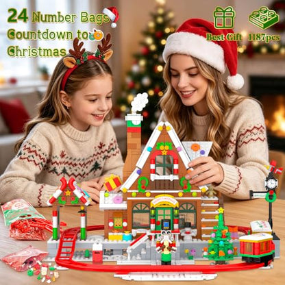 Christmas Train House Building Blocks Advent Calendar 2026 - Kids & Adults Variation