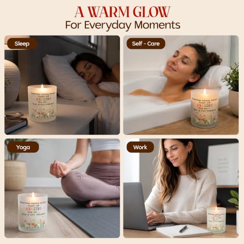 Vanilla Lavender Scented Candle - White - 10 oz Gift for Women, Relaxing Home Fragrance
