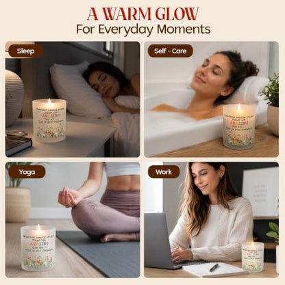 Vanilla Lavender Scented Candle - White - 10 oz Gift for Women, Relaxing Home Fragrance