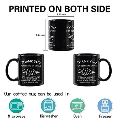 WENSSY Best Uncle Gift Mug - Funny Black 11oz Coffee Cup for Uncle
