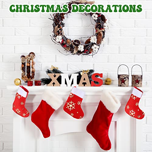 Mini Christmas Stockings Bulk 100 Pcs Glitter Snowflake Plush Knitted Holiday Decor