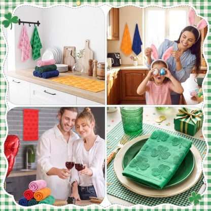 Holiday Hand Towels Set - Seasonal Jacquard Kitchen & Bathroom Towels, 6-Pack