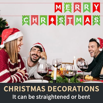 Christmas Banner Holiday Decorations Paper Sign with String for Wall Fireplace Windows