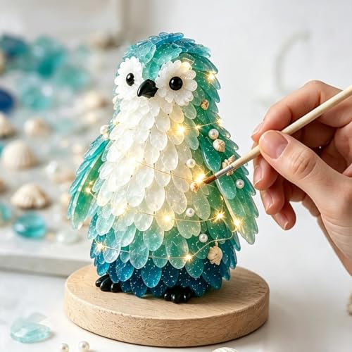 Sea Glass Art Kit for Adults with LED Light - Coastal Christmas Craft