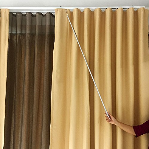 2 Pack 36 Inch Universal Drapery Pull Rod Invisible Clear Curtain Wand for Easier Opening and Back (Acrylic, 36")