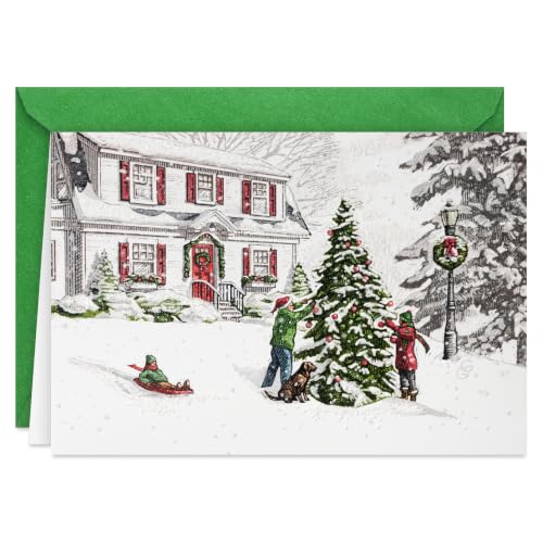 Hallmark Christmas Cards with Envelopes 40-Pack Warm Memories Glitter
