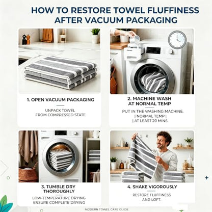 Large Microfiber Bath Towel Set - 4 Soft Quick-Dry 34.6" x 67" Gray