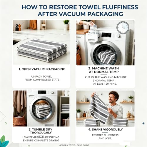 Large Microfiber Bath Towel Set - Light Green, 34.6 x 67 Inches, 4 Pieces