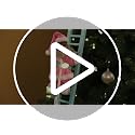 Pastel Black Santa Climbing Christmas Decor - 43 Inch Animated & Musical