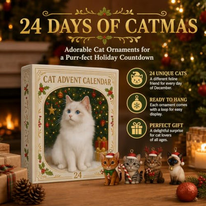 2026 Cat Advent Calendar - 24 Day Christmas Countdown for Cat Lovers - Cat A Variation