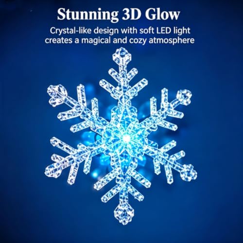 LED Snowflake Wall Lights - Christmas 3D Snowflake Decor with Glow - Variation of THIS listing