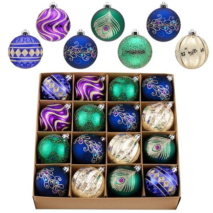 Valery Madelyn Christmas Ball Ornaments Set - Peacock Large Variation