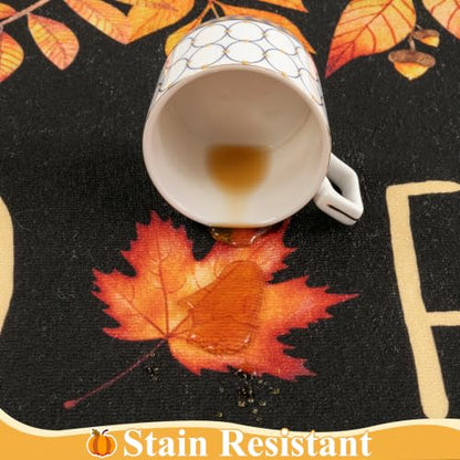 Hello Fall Maple Leaves Doormat 32x48 Inches - Seasonal Front Door Mat with Berries