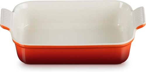 Le Creuset Stoneware Heritage Rectangular Dish - 2.5 Qt. (10.5" x 7") in Cerise - Durable & Stylish