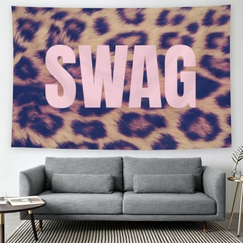 SWAG Leopard Wall Tapestry - Y2K Street Decor for Bedroom Dorm