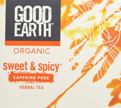 Good Earth Sweet & Spicy Herbal & Black Tea, 18 Tea bags, 1.43 Ounce (Pack of 3)