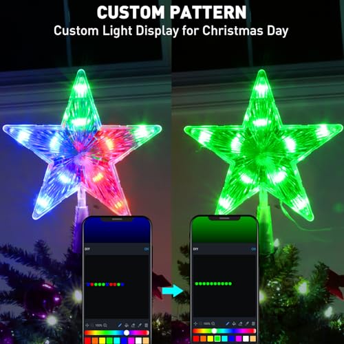 7.6-inch RGB LED Christmas Tree Topper Star with Remote & App Control