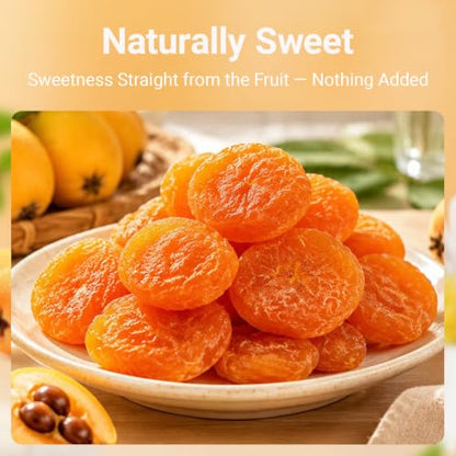 Dried Loquat Slices with Bamboo Salt - Seedless, No Sugar, 8.81 Oz Snack