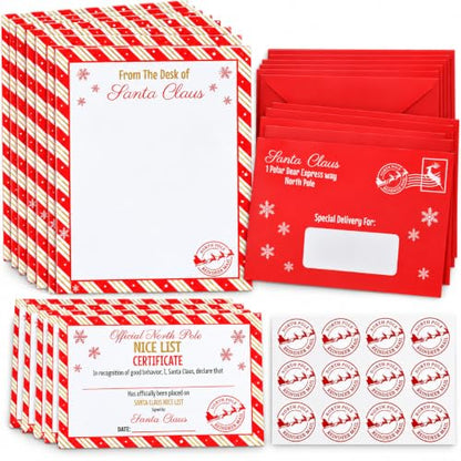Christmas Letters from Santa Kit with Certificates & Envelopes - 10 Sets