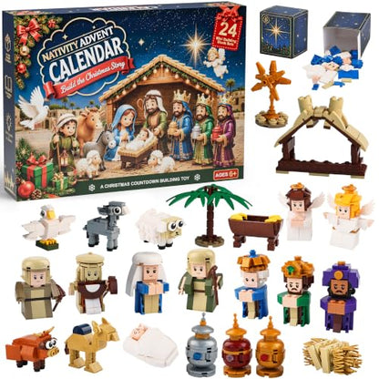 Nativity Advent Calendar 2026 Building Block Set for Kids and Families