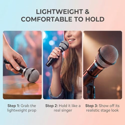 Plastic Microphone Prop - Fake Handheld Studio Mic for Cosplay & Decor