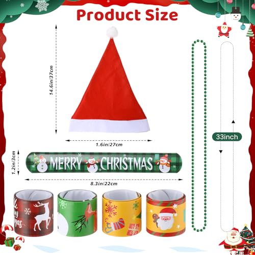 Christmas Party Favors Set with Santa Hats, Glasses, Headbands & Accessories