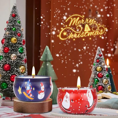Christmas Scented Candle Set - 8 Pack Aromatherapy Candles for Holiday Decor and Gifts