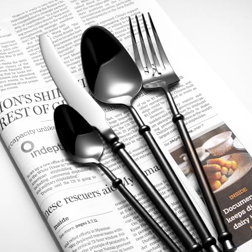 Round Handle Stainless Steel Flatware Set for 4 - 16 Pieces Silverware Cutlery