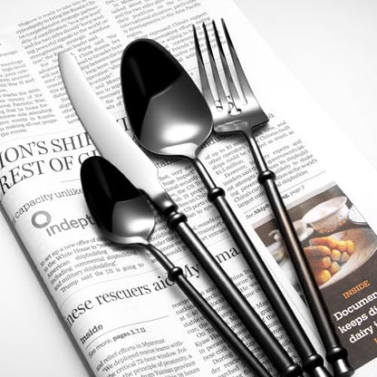 Round Handle Stainless Steel Flatware Set for 4 - 16 Pieces Silverware Cutlery