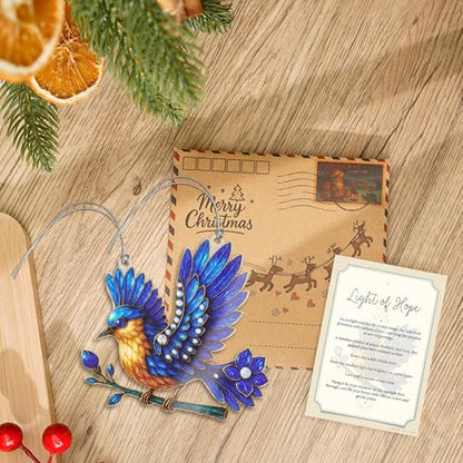 Bluebird Christmas Ornament - Sapphire Wing Songbird Holiday Decor