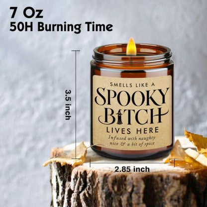 Halloween Scented Candle with Spooky Quote - Gothic Home Decor Gift