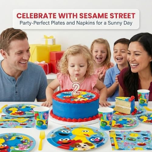 Sesame Street Party Decorations Tableware Set - Elmo Birthday Supplies