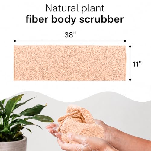 2PCS Exfoliating Washcloth Towels Loofah Sponge Body Scrubber for Shower & Bath