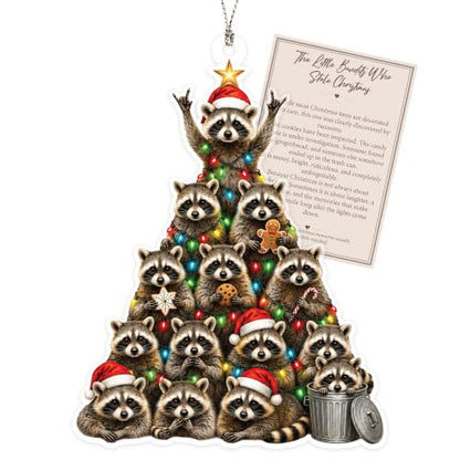 Raccoon Christmas Ornament Tree Decoration - Festive Holiday Keepsake - RUSATEN