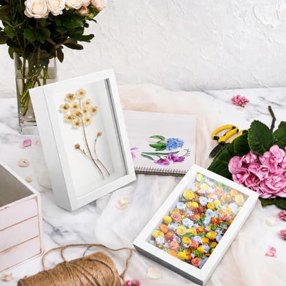 12 Pack Small Wood Shadow Box Frames 4x6 Inch for Dried Flowers Photos Memorabilia
