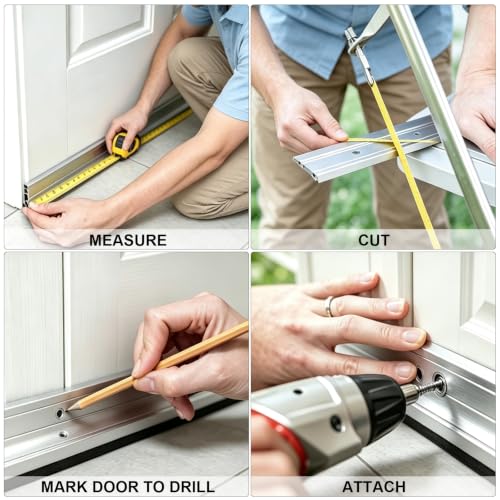 2-Pack 39-Inch Aluminum Door Sweep for Bottom of Door, Draft Stopper