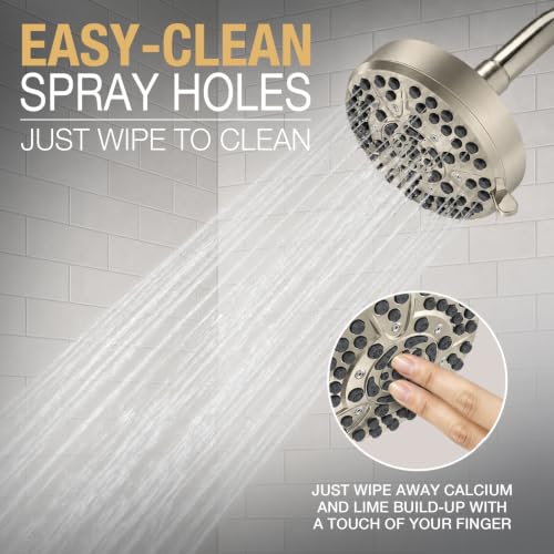 Lava Odoro 10-Mode Brushed Nickel Rain Shower Head Without Shower Arm - SH803-BN