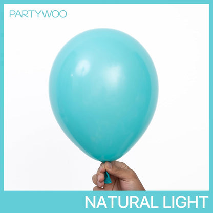 PartyWoo Teal Balloons - 100pcs 12 Inch Turquoise Latex Balloons for Baby Showers & Celebrations