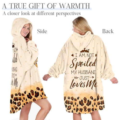 Warmstorey Best Wife Ever Hoodie Blanket - Funny Wife Gift for Mother's Day