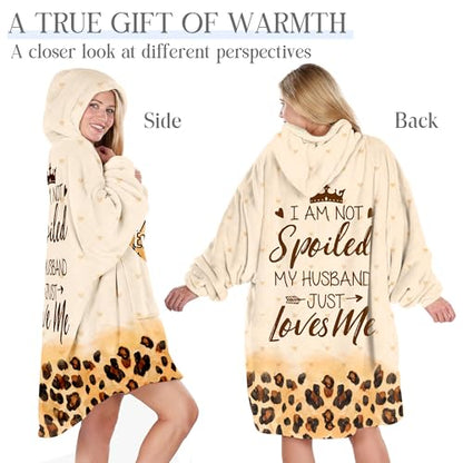 Warmstorey Best Wife Ever Hoodie Blanket - Funny Wife Gift for Mother's Day