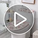 Boo Ghost Toilet Seat Cover Set Black & White Halloween Toilet Lid & Tank Cover, Machine Washable