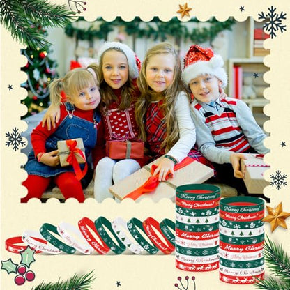 Christmas Silicone Bracelets Bulk Set - 10 Styles for Kids and Adults, 200 Pieces - Stylish Variation