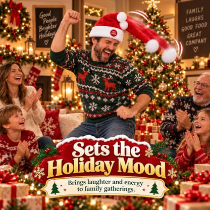 Animated Naughty Santa Hat - Funny Moving Christmas Party Hat - Variation A