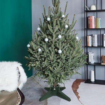 Green Christmas Tree Stand for Real & Artificial Trees, Fits Up to 8FT