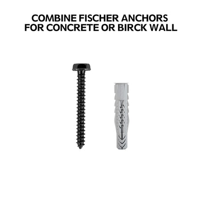 Mounting Dream Lag Bolt Kit - M8 Lag Bolts for Wood Studs & Fischer Anchors for Concrete Walls | Includes Allen Key & Bubble Level
