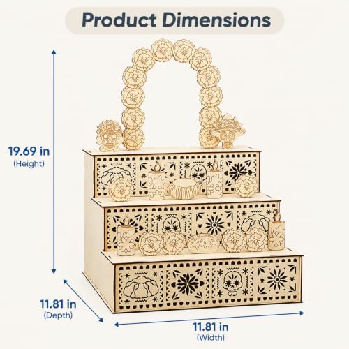 DIY Wooden Day of the Dead Ofrenda Altar Display Kit - Personalize & Decorate