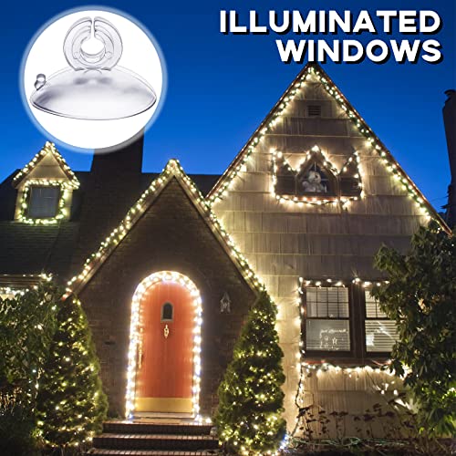 200 Pcs Christmas Light Clips with Suction Cups for Window Glass - Holiday Decor